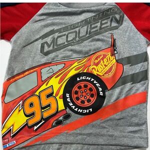 Kids Disney Pixar Cars Lightning McQueen Raglan T-Shirt Size‎ 2T Graphic Tee